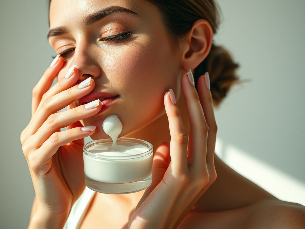 Women applying Gel cream