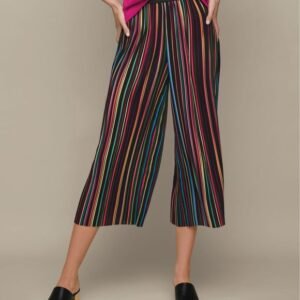 Striped Wide-Leg Crop Pant