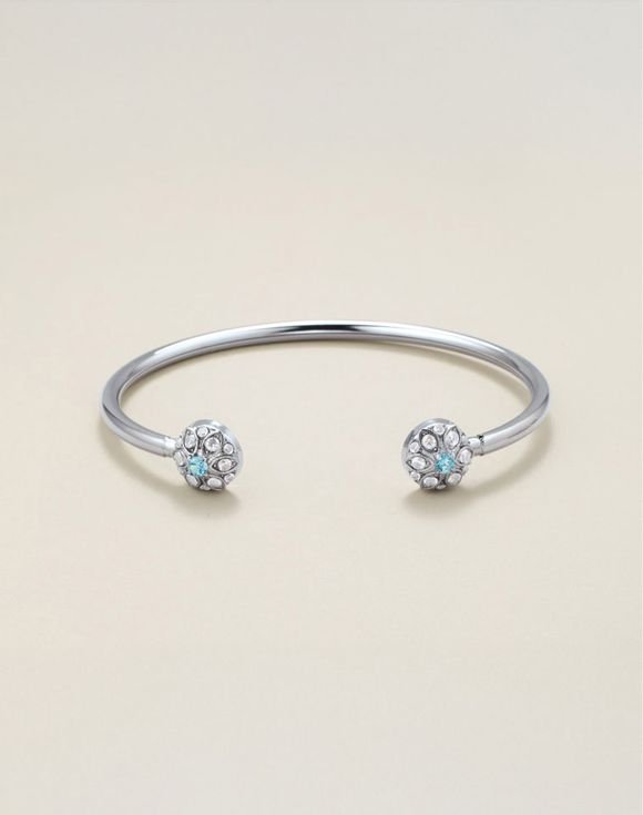 Forever Daisy Stainless Steel Aqua CZ Bracelet 1 Forever Daisy Stainless Steel Aqua CZ Bracelet