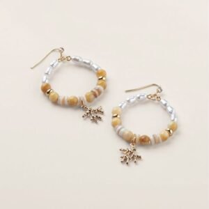 By the Shore Coral Charm Hoop Earrings
