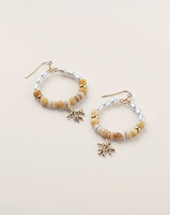 By the Shore Coral Charm Hoop Earrings 1 By the Shore Coral Charm Hoop Earrings