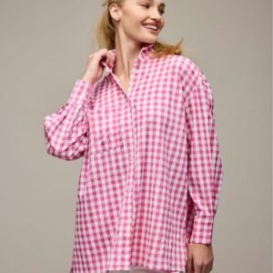 Gingham Button-Down Top