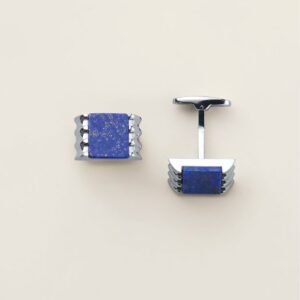 Men's Stainless Steel Blue Titan Lapis Cufflinks