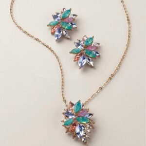 Pastel Petals Necklace and Earring Set