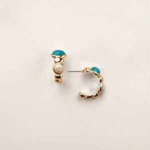 Riviera Blue Hoop Earrings