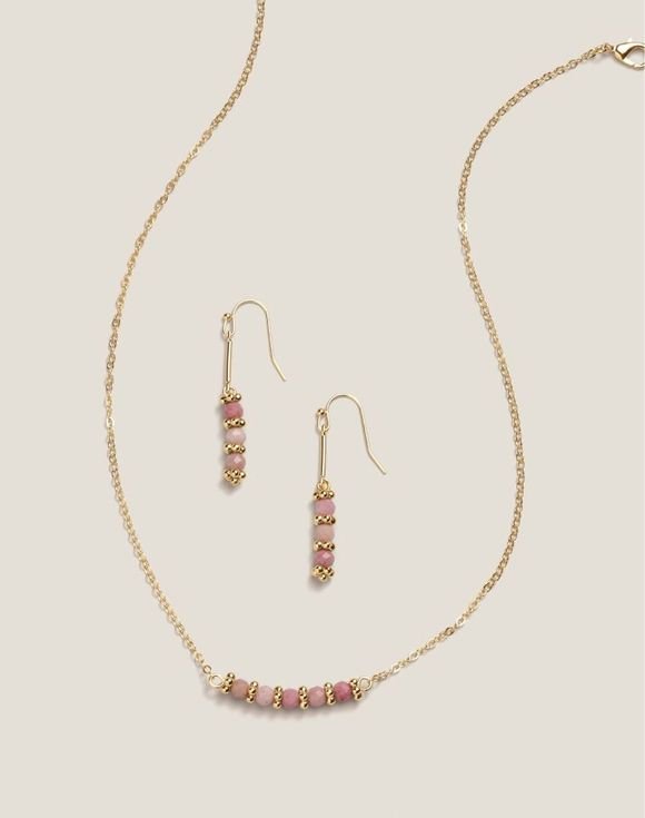 Fine Gem Line Necklace and Earring Set 2 Fine Gem Line Necklace and Earring Set - Image 2