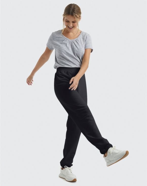 Hanes EcoSmart® Women's Fleece Sweatpants with Cinched Cuffs, 30" O4630 2 Hanes EcoSmart® Women's Fleece Sweatpants with Cinched Cuffs, 30" O4630 - Image 2