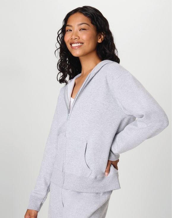 Hanes EcoSmart® Women's Full-Zip Fleece Hoodie O4637 2 Hanes EcoSmart® Women's Full-Zip Fleece Hoodie O4637 - Image 2