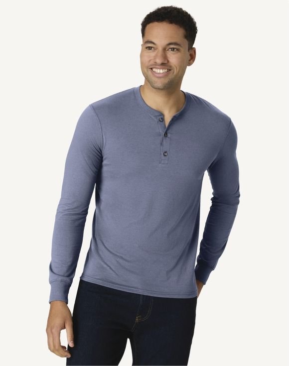 Hanes Originals Men's Long Sleeve Henley T-Shirt MHT481 1 Hanes Originals Men's Long Sleeve Henley T-Shirt MHT481