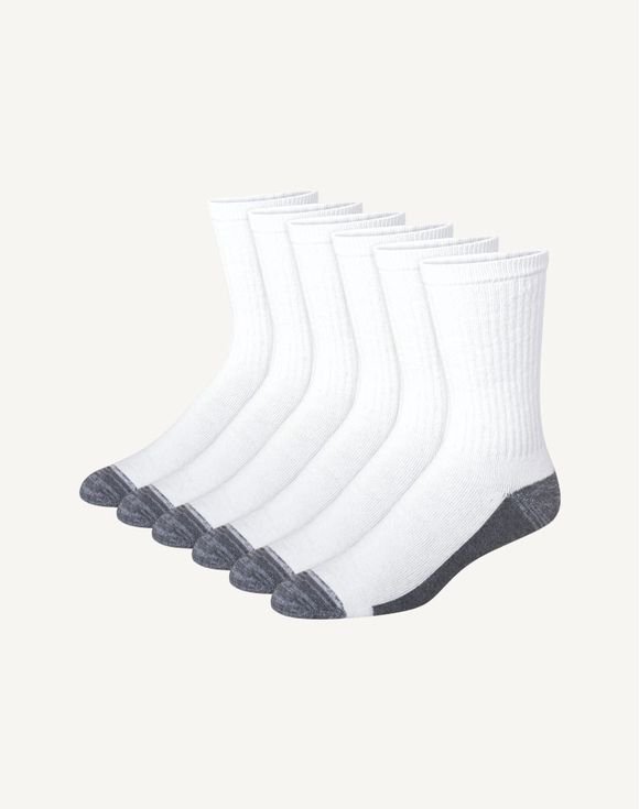 Hanes Ultimate Men's 6-Pack Ultra Cushion Crew Socks ULC186 2 Hanes Ultimate Men's 6-Pack Ultra Cushion Crew Socks ULC186 - Image 2