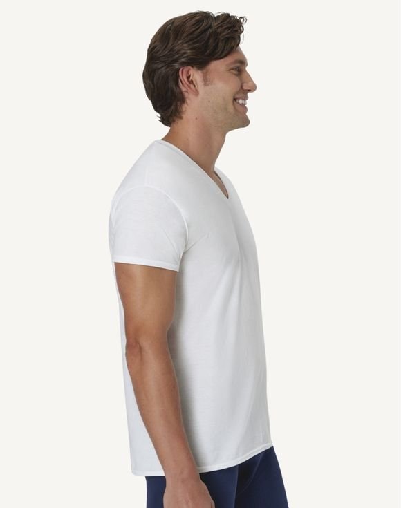 Men’s Hanes® 5-Pack Undershirts T-Shirt, Ultimate ComfortSoft® Cotton V-Neck Tee (7880V5) 4 Men’s Hanes® 5-Pack Undershirts T-Shirt, Ultimate ComfortSoft® Cotton V-Neck Tee (7880V5) - Image 4