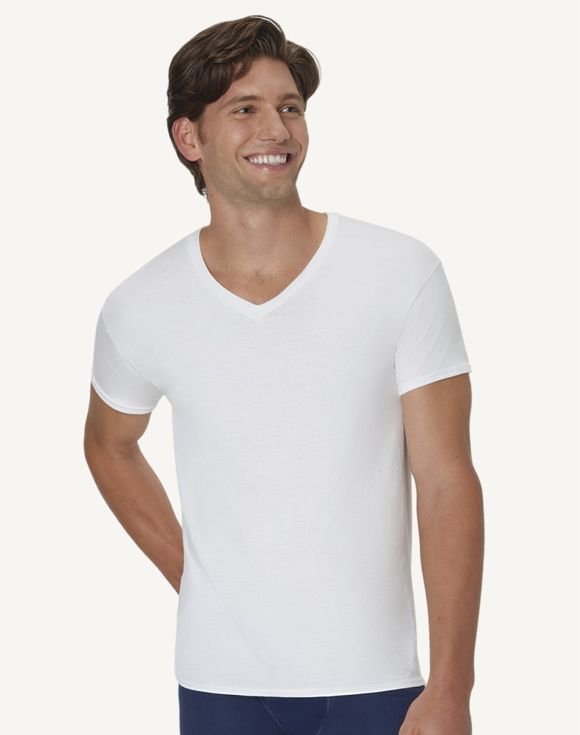 Men’s Hanes® 5-Pack Undershirts T-Shirt, Ultimate ComfortSoft® Cotton V-Neck Tee (7880V5) 2 Men’s Hanes® 5-Pack Undershirts T-Shirt, Ultimate ComfortSoft® Cotton V-Neck Tee (7880V5) - Image 2