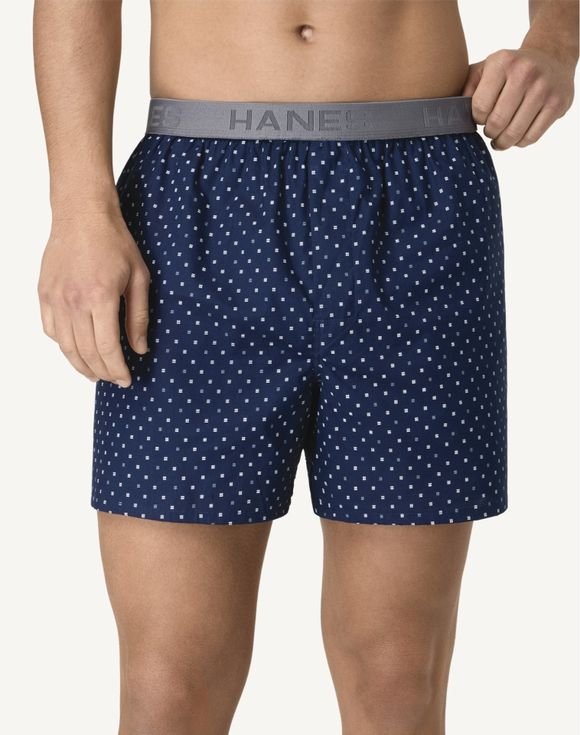 Men's Hanes® Ultimate 4-Pack Cotton Woven Boxers Underwear (765WB4) 2 Men's Hanes® Ultimate 4-Pack Cotton Woven Boxers Underwear (765WB4) - Image 2