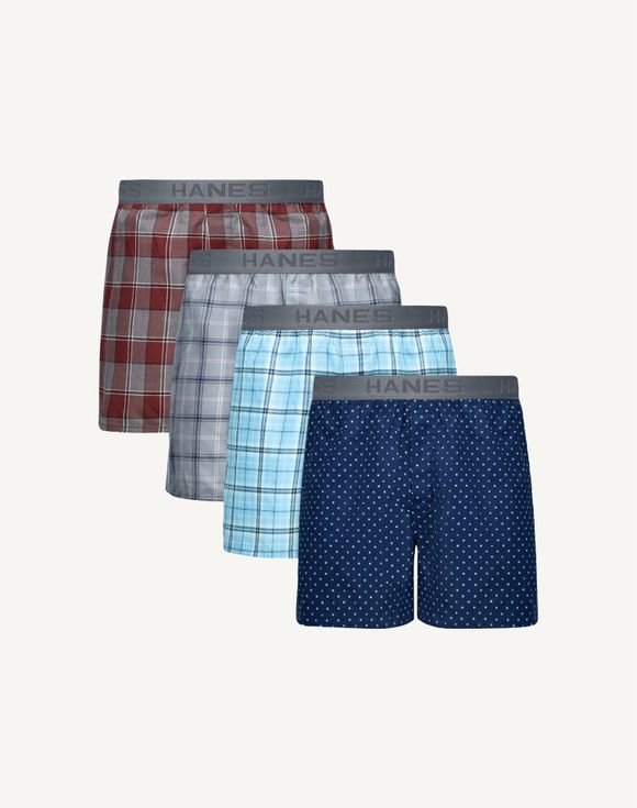 Men's Hanes® Ultimate 4-Pack Cotton Woven Boxers Underwear (765WB4) 4 Men's Hanes® Ultimate 4-Pack Cotton Woven Boxers Underwear (765WB4) - Image 4