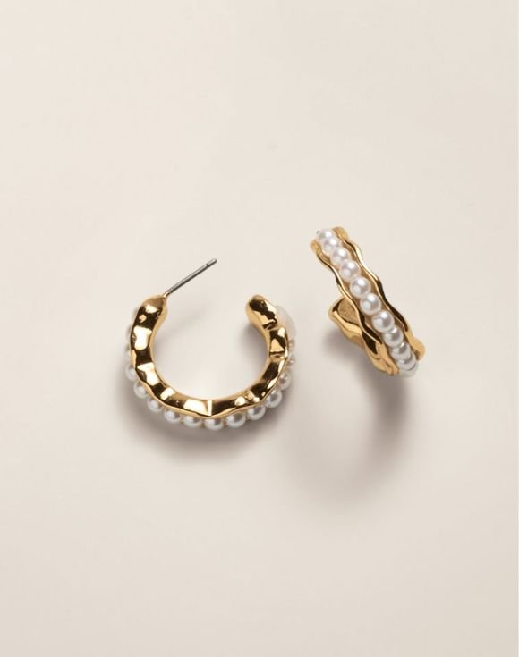 Pearly Stream Hoop Earrings 1 Pearly Stream Hoop Earrings