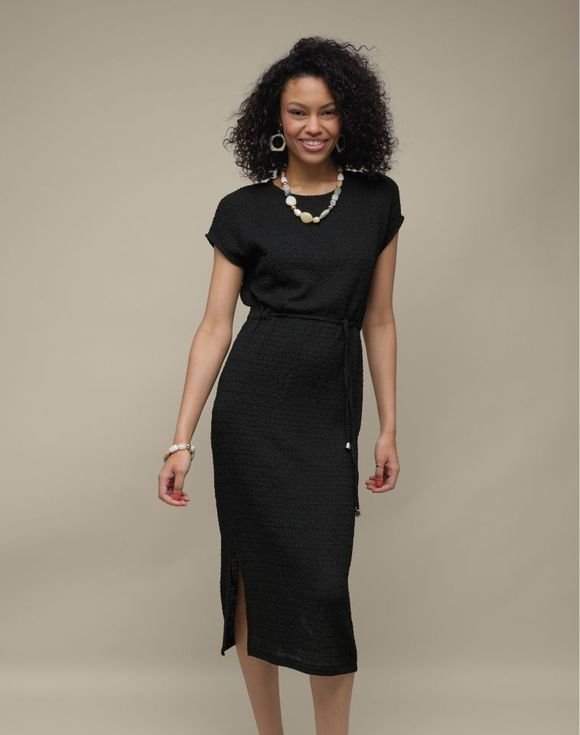 Textured Drawstring Dress 1 Textured Drawstring Dress