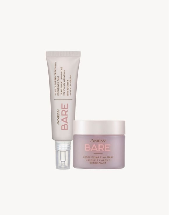 Anew Bare Acne Clearing & Clay Mask 2-Piece Set 1 Anew Bare Acne Clearing & Clay Mask 2-Piece Set