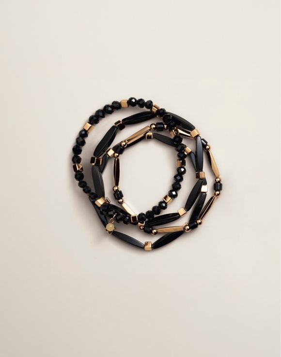 Black and Gold Fusion Link Bracelet Set 1 Black and Gold Fusion Link Bracelet Set
