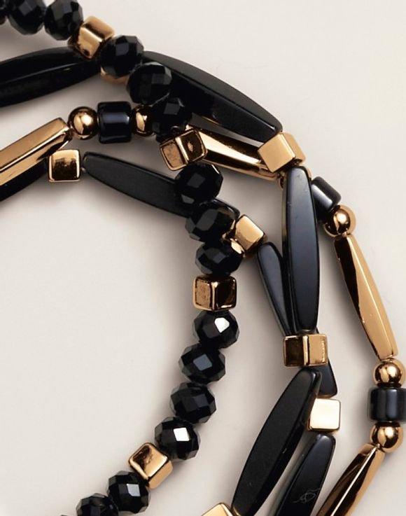Black and Gold Fusion Link Bracelet Set 3 Black and Gold Fusion Link Bracelet Set