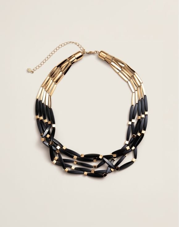 Black and Gold Fusion Link Necklace 1 Black and Gold Fusion Link Necklace