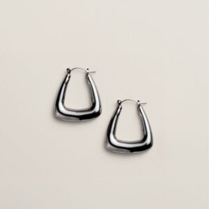 Modern Flow Triangle Hoop Earrings