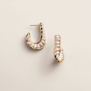 Pearly Orbit Hoop Earrings