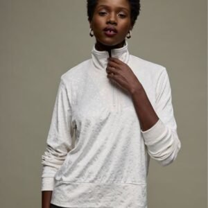 Embossed Zipper Pullover