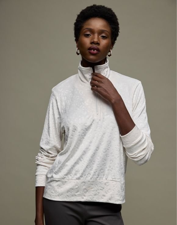 Embossed Zipper Pullover 1 Embossed Zipper Pullover