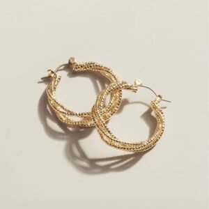 Golden Interlace Hoop Earrings
