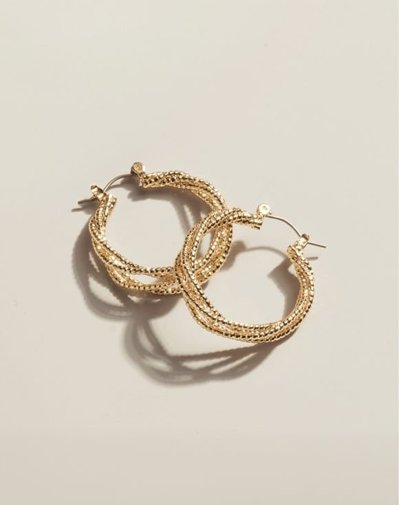 Golden Interlace Hoop Earrings 1 Golden Interlace Hoop Earrings