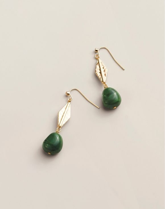 Green Organic Glow Drop Earrings 1 Green Organic Glow Drop Earrings