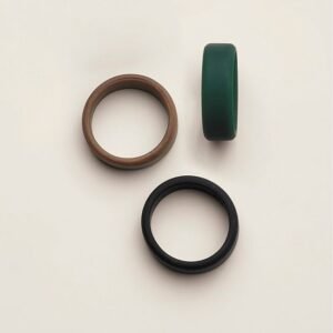 Shop Avon Beauty Products 6 Men's Evergreen Silicone Ring Set - 3 Pack
