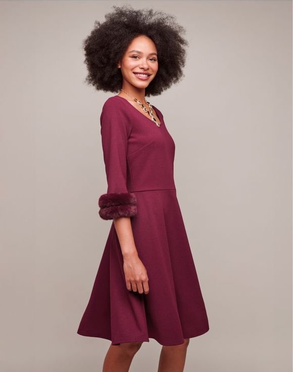 Faux-Fur-Trim Dress 4 Faux-Fur-Trim Dress