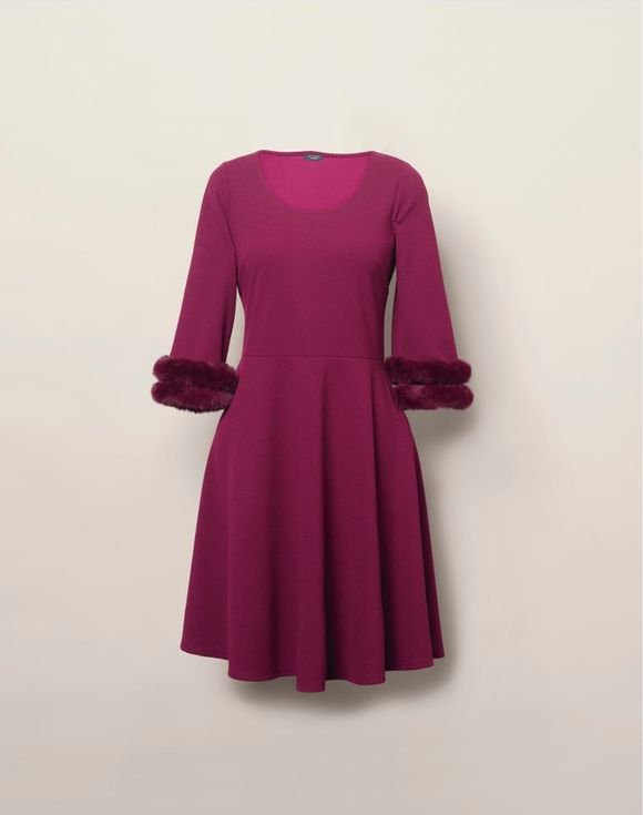 Faux-Fur-Trim Dress 2 Faux-Fur-Trim Dress