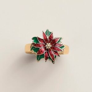 Poinsettia Sparkle Stretch Ring